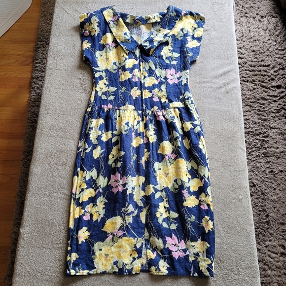 Maggy London by Jeannene Booher drop waist linen floral dress size 8​ - Picture 7 of 14